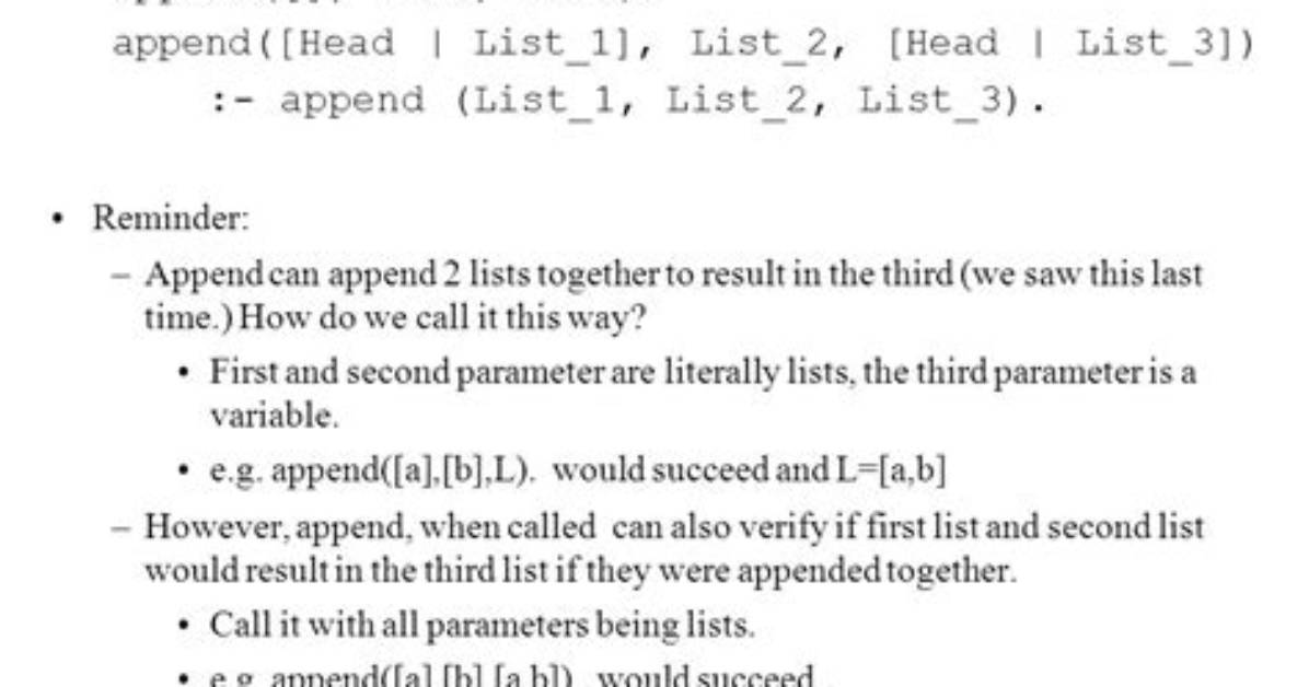 How Do I Append Lists in Prolog?