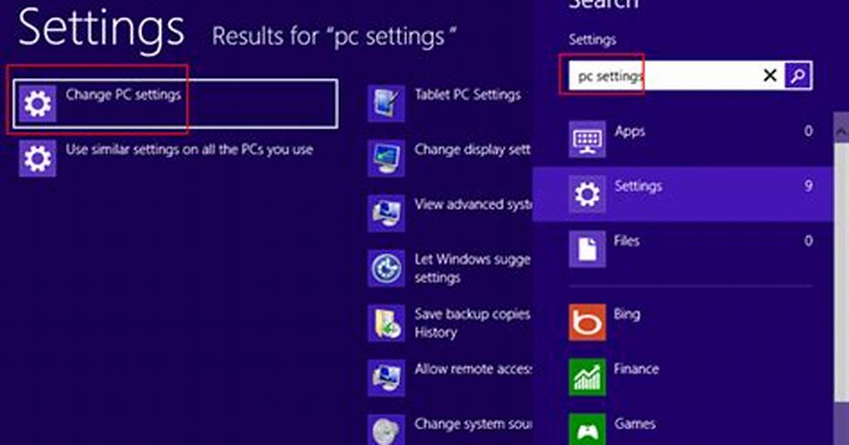 How Do I Change Pc Settings in Windows 8?