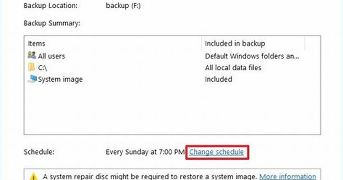 How Do I Change the Backup Schedule in Windows 7?