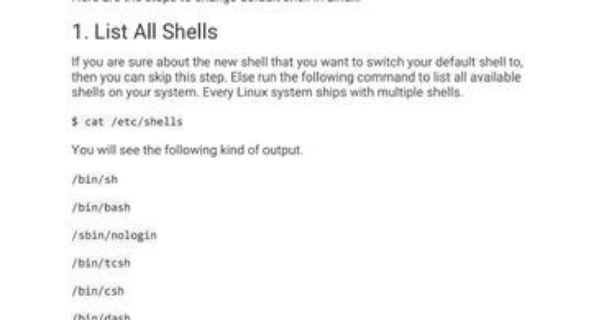 How Do I Change the Default Shell in Linux?