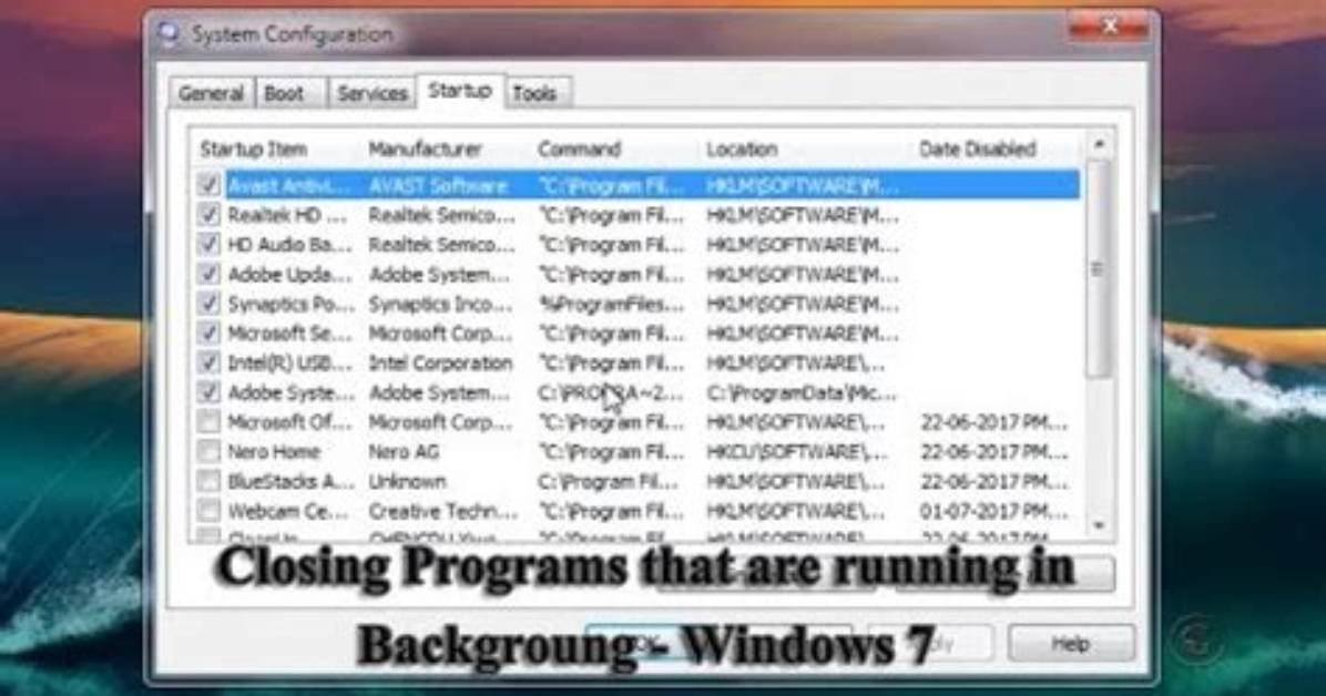 How Do I Close Programs Running in the Background Windows 7?