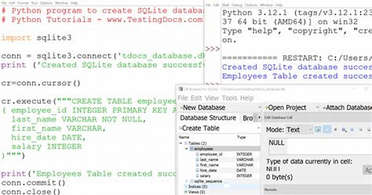 How Do I Create a Sqlite Database in Excel