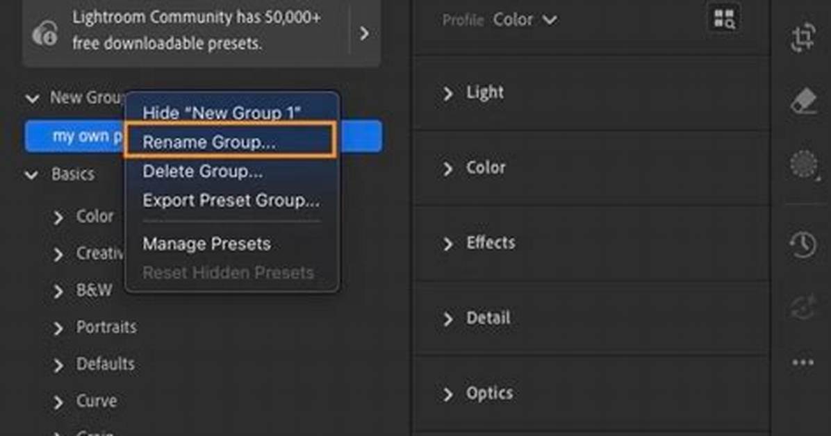 How Do I Delete a Preset Group in Lightroom?