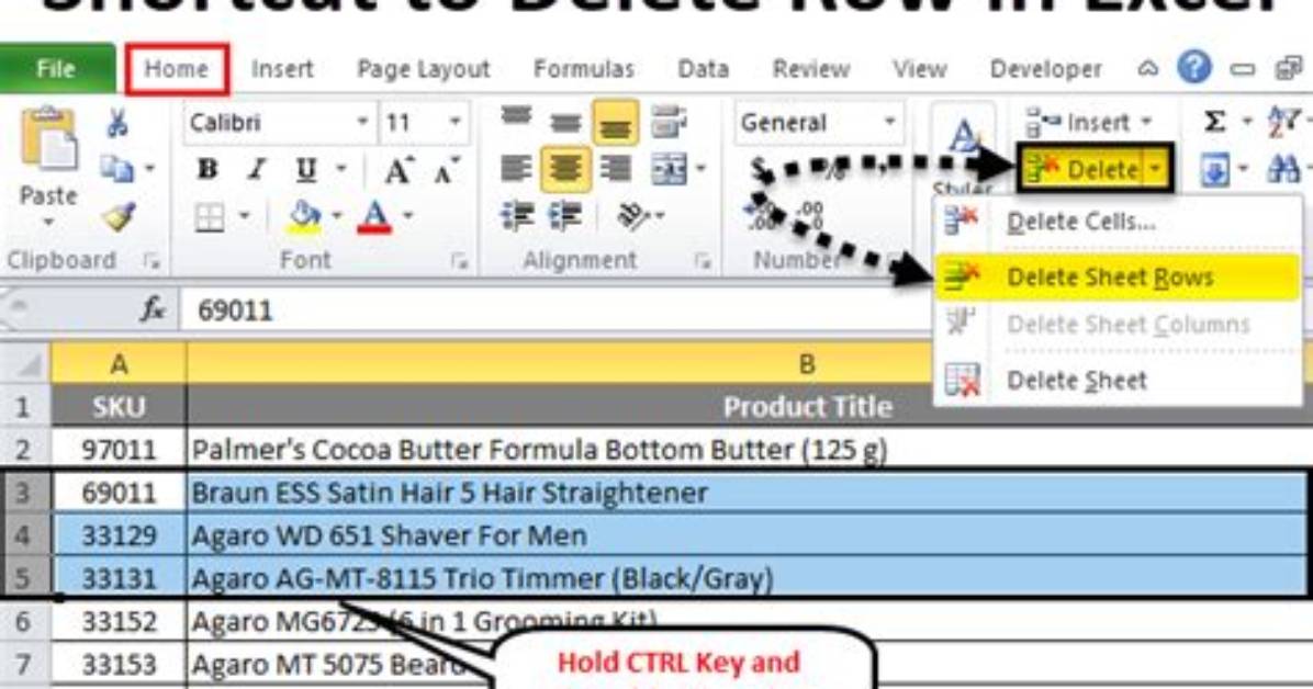 How Do I Delete a Row in Unix?