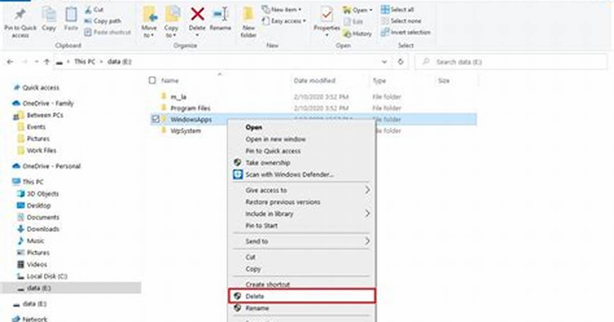 How Do I Delete a Windowsapps Folder?