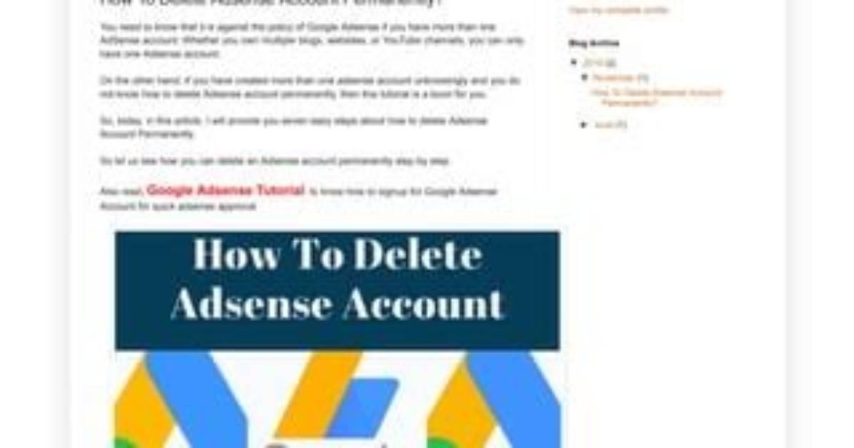 How Do I Delete My Google Adsense Account?