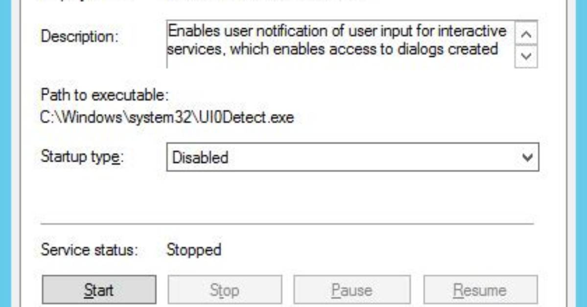 How Do I Disable Interactive Services Detection Windows 7?