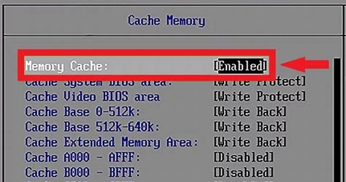 How Do I Disable Memory Caching in Bios?