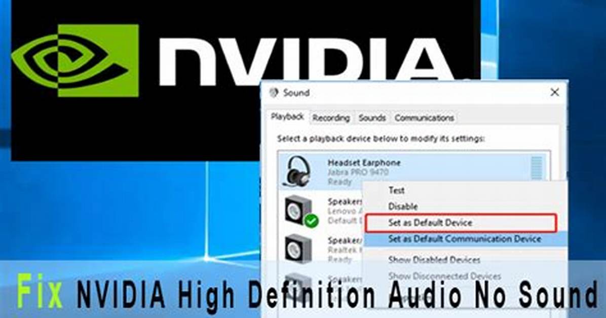 How Do I Enable High Definition Audio Device in Windows 10?