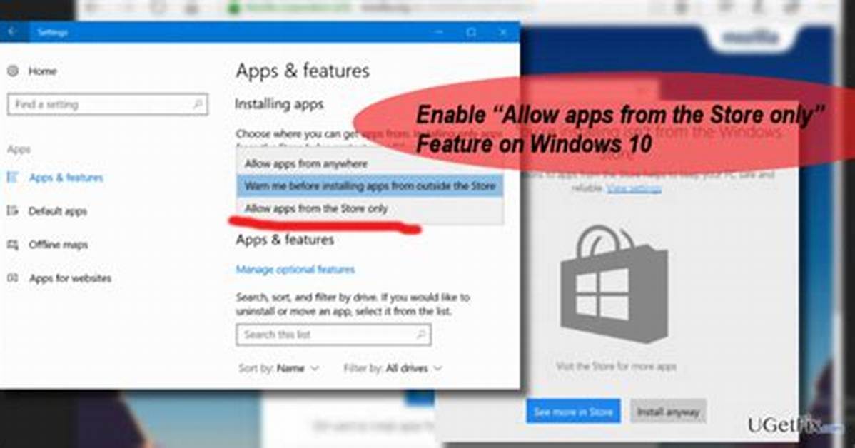 How Do I Enable Installation Apps Only from the Store in Windows 10?