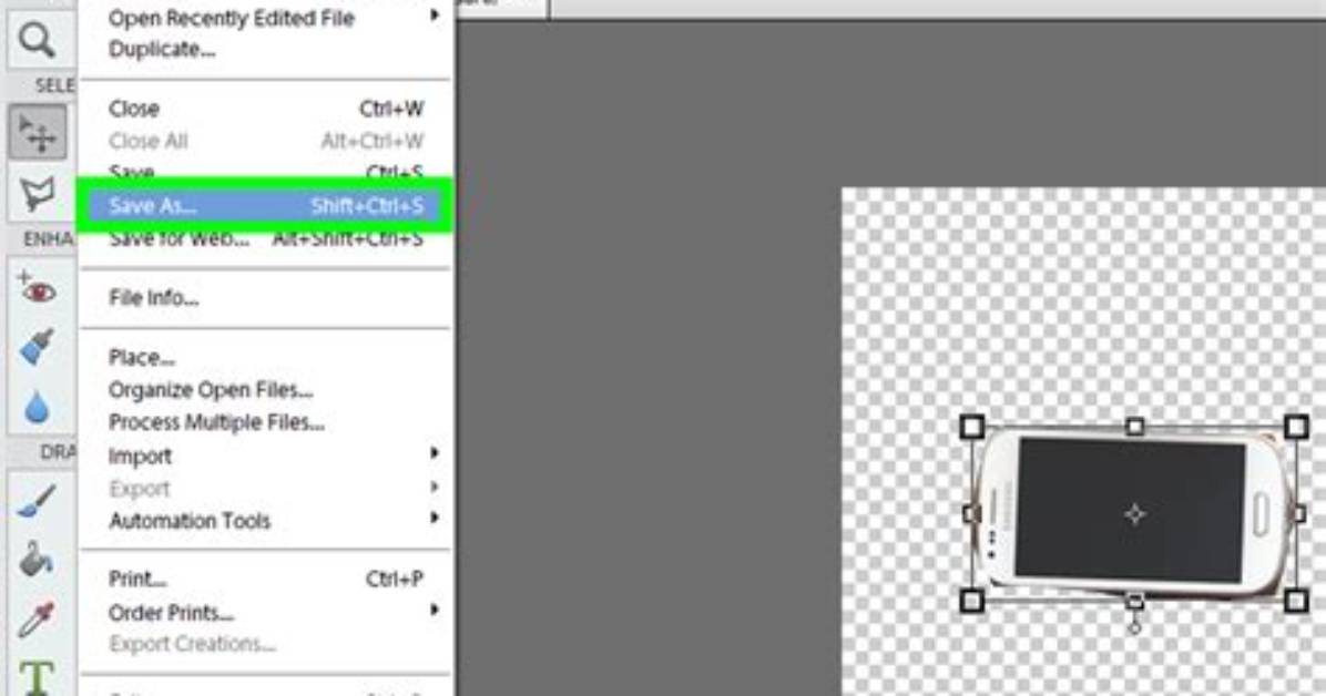 How Do I Erase in Photoshop Elements?