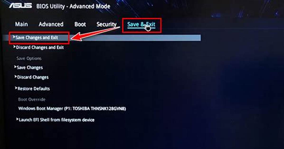 How Do I Exit Asus Bios Setup Utility?