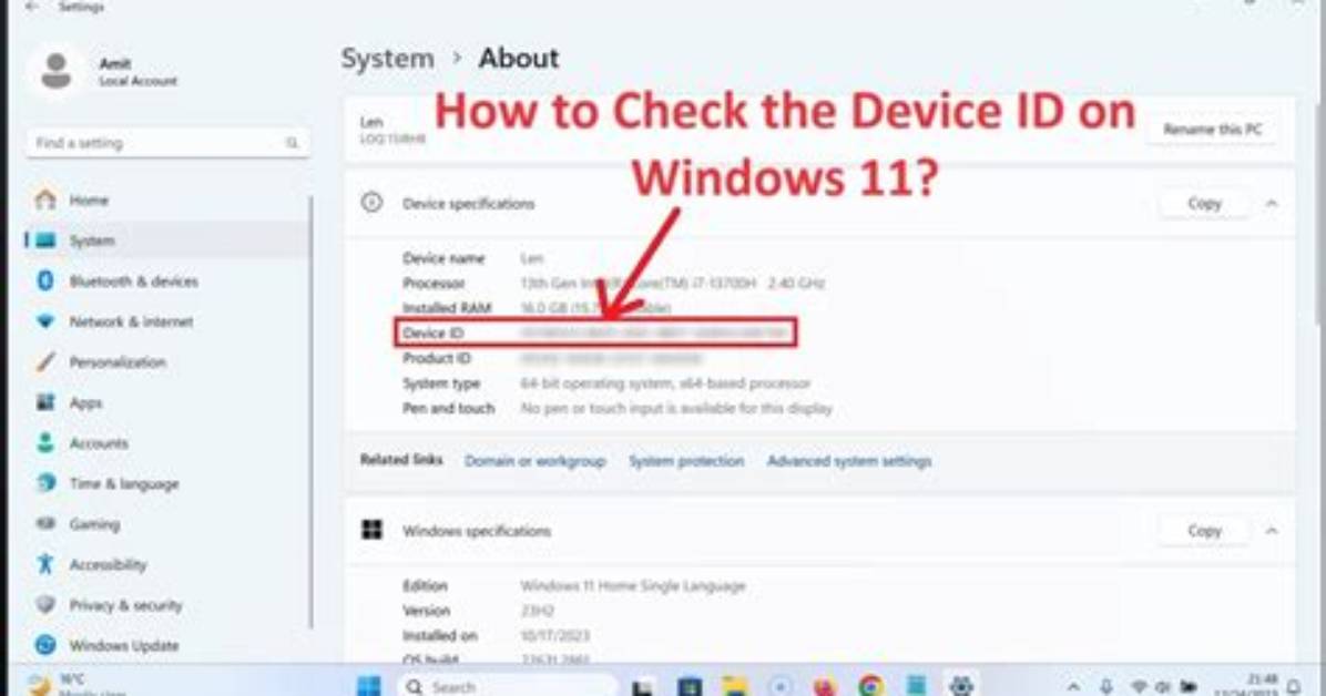 How Do I Find My Computer Id Windows 7?