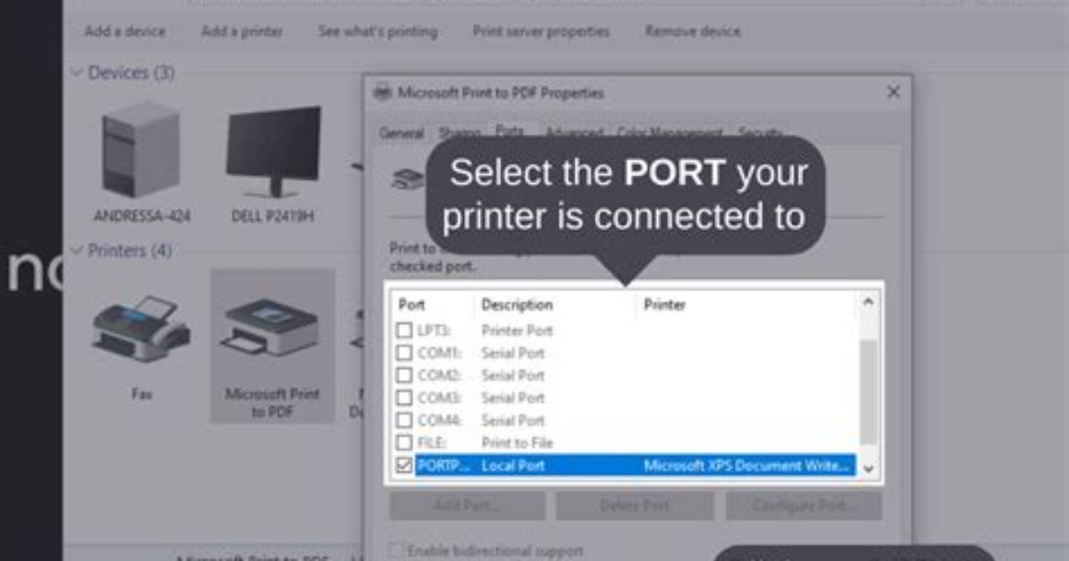 How Do I Find Printer Ports in Windows 10?