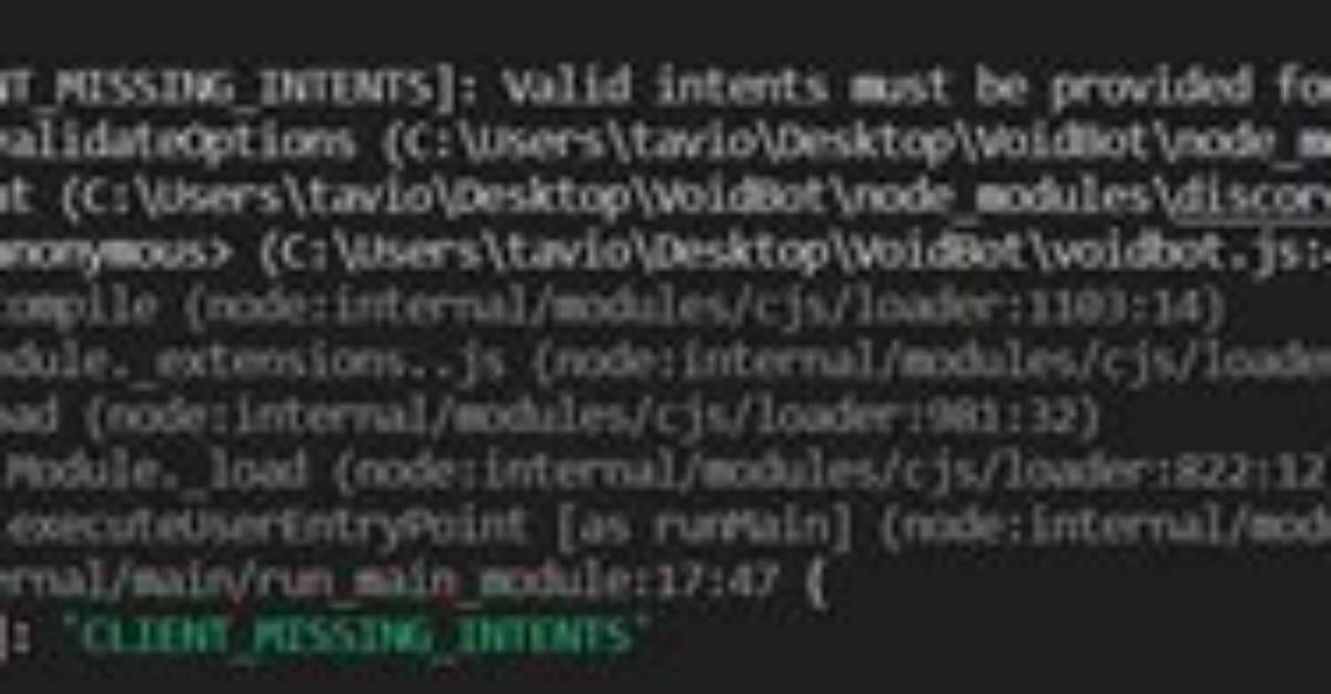 How Do I Fix Client_Missing_Intents Error?
