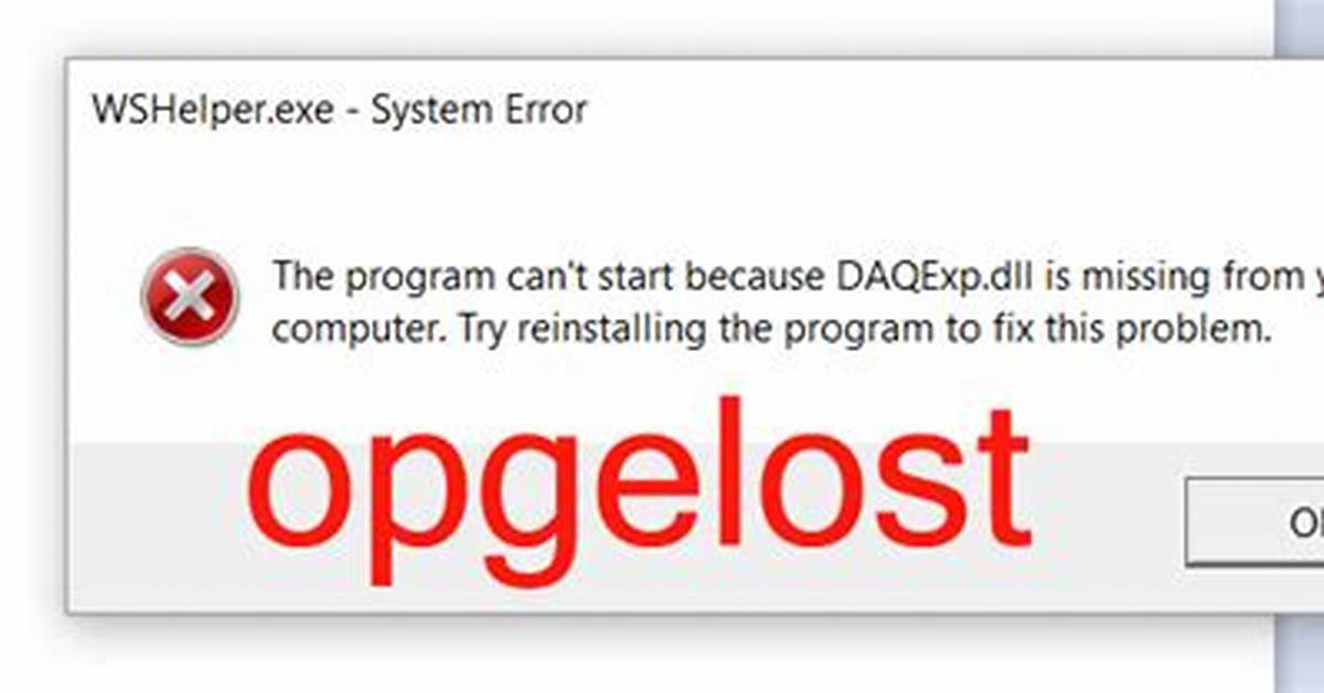 How Do I Fix Daqexp Dll Is Missing in Windows 7?