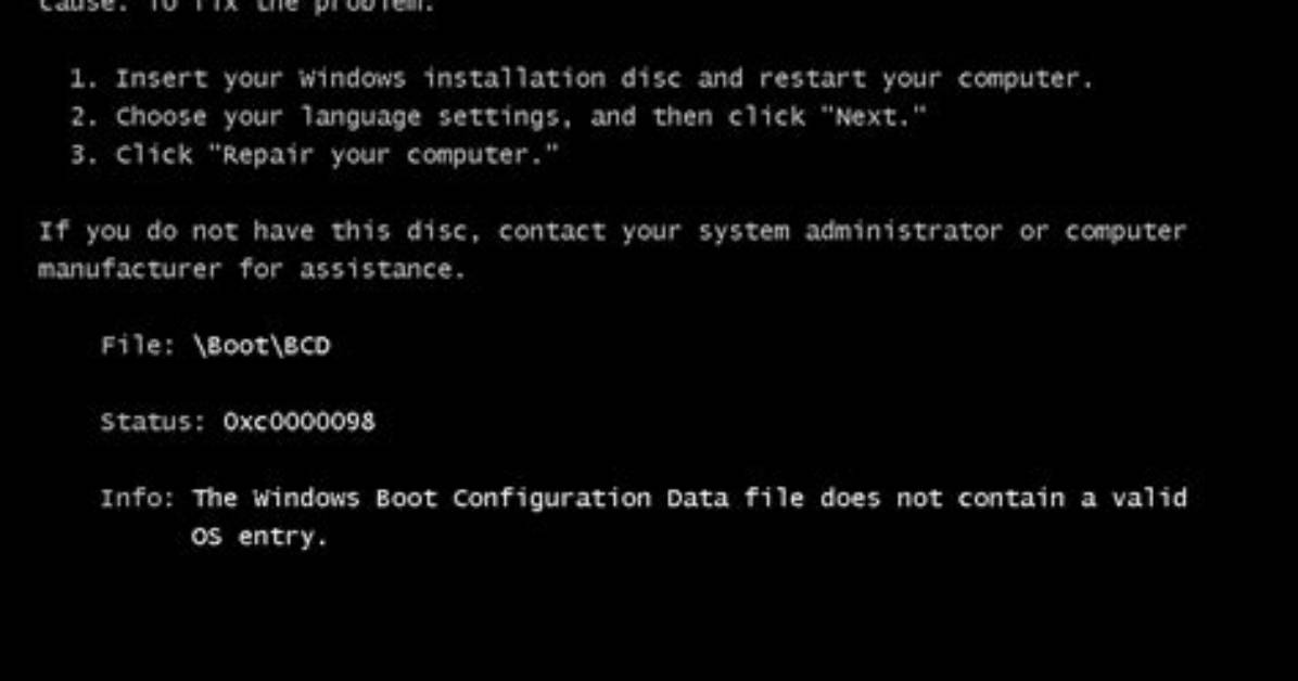 How Do I Fix Error 0Xc0000098 in Windows 10?