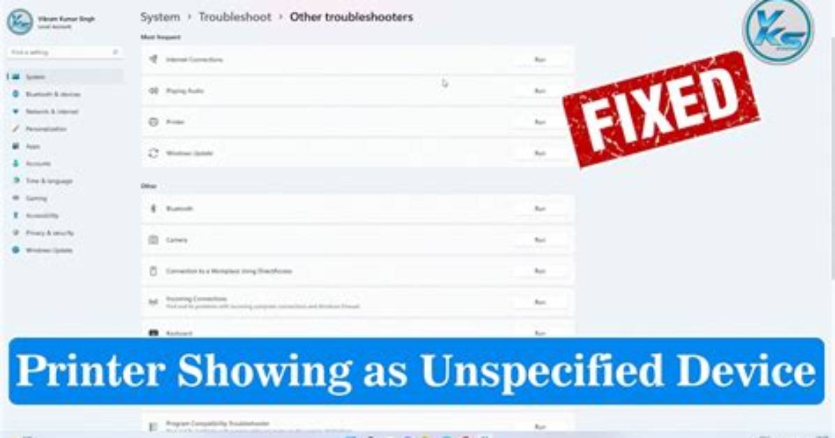 How Do I Fix Unspecified Printer in Windows 7?