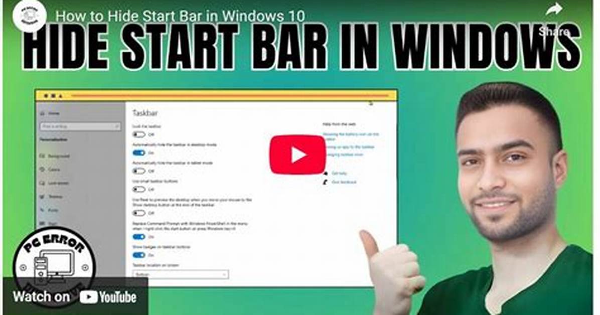 How Do I Hide the Start Bar in Windows 10?