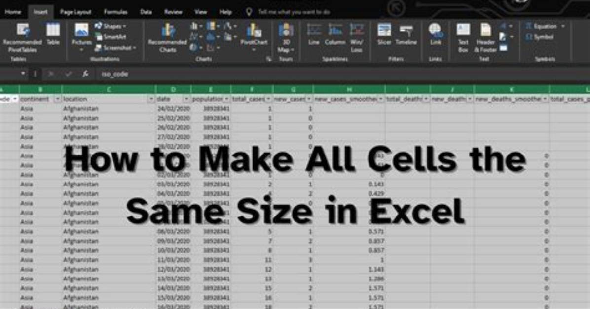 How Do I Make All Cells the Same Size in a Column?