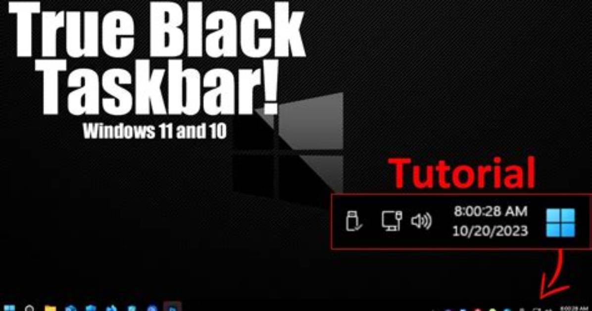 How Do I Make My Taskbar Black Windows 8?