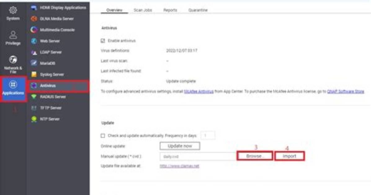 How Do I Manually Import the Clamav Virus Definition File?