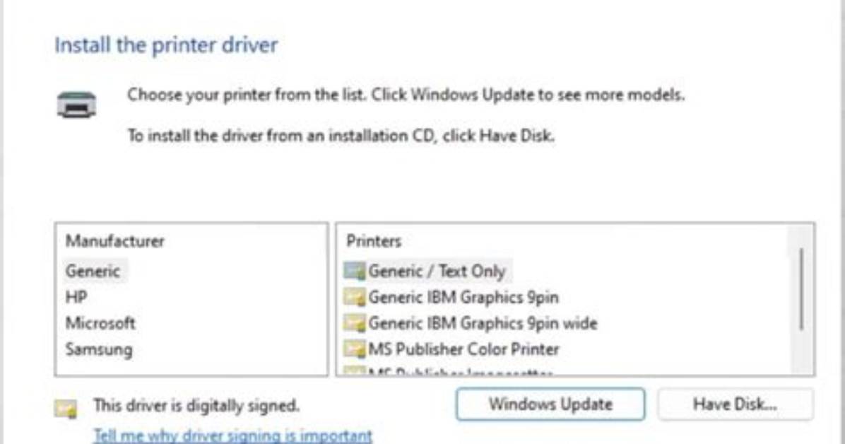 How Do I Manually Install a Printer Driver in Windows 7?