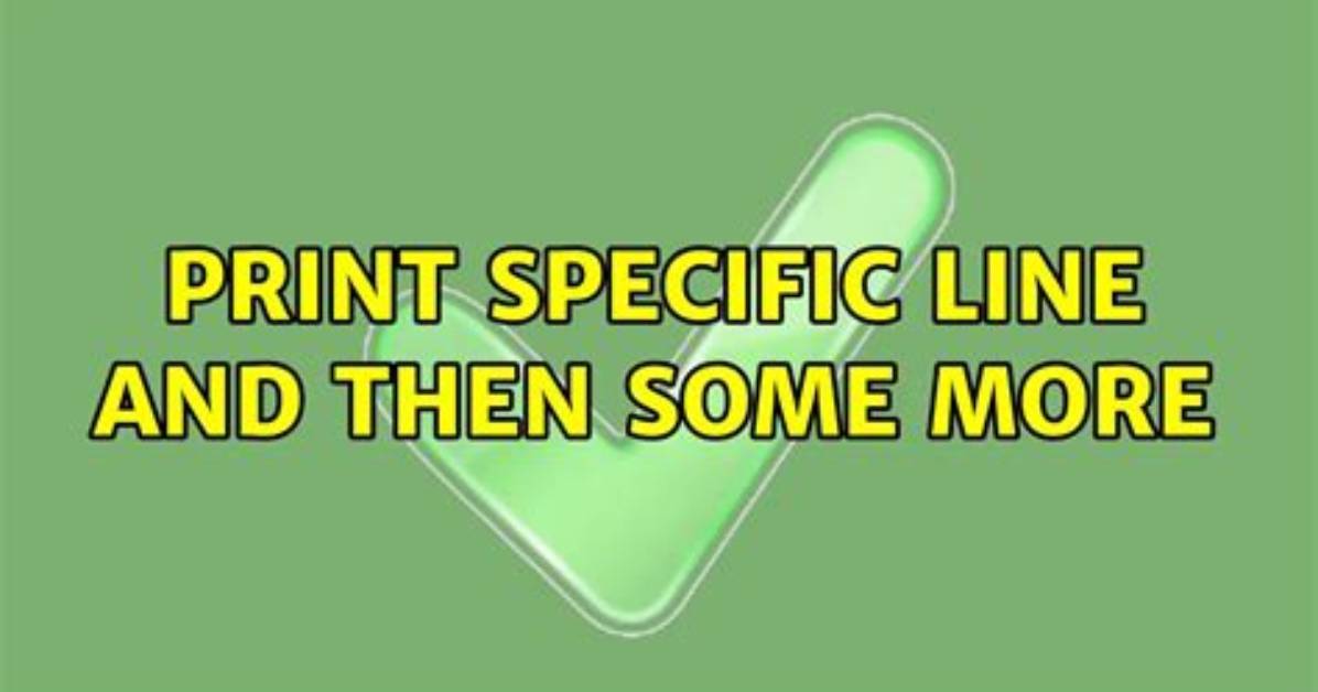 How Do I Print a Specific Line in Unix?