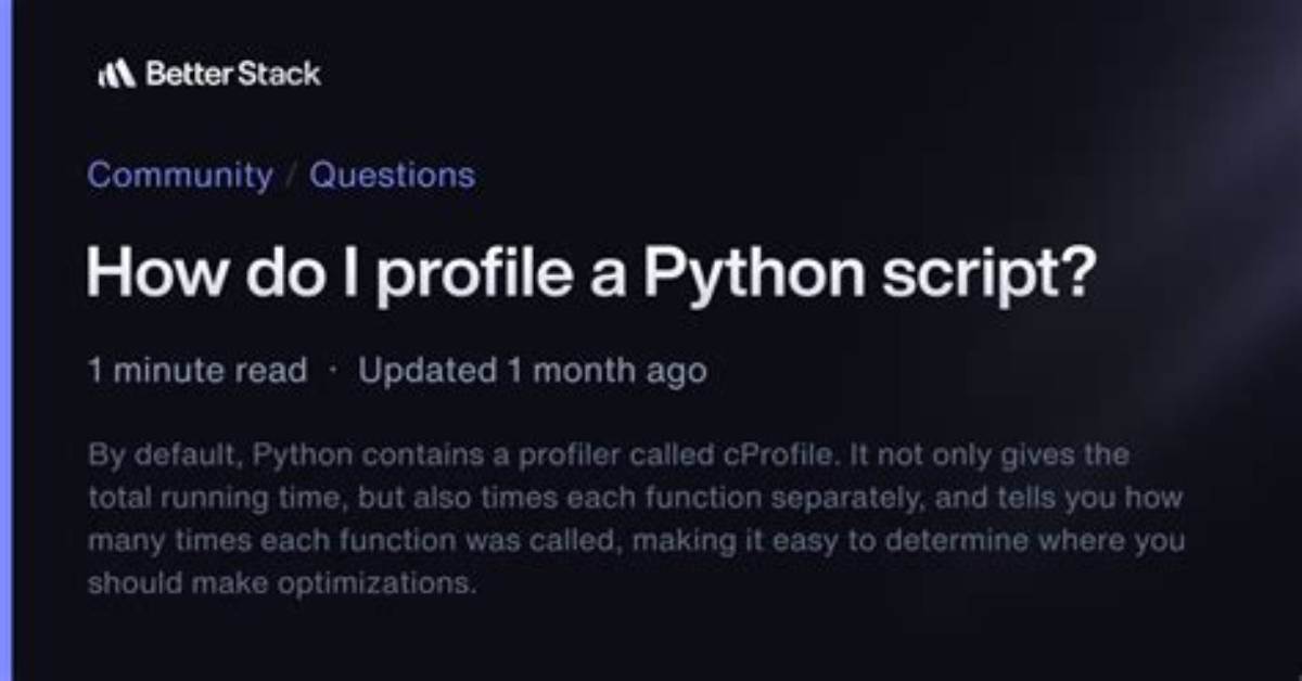 How Do I Profile a Python Script?