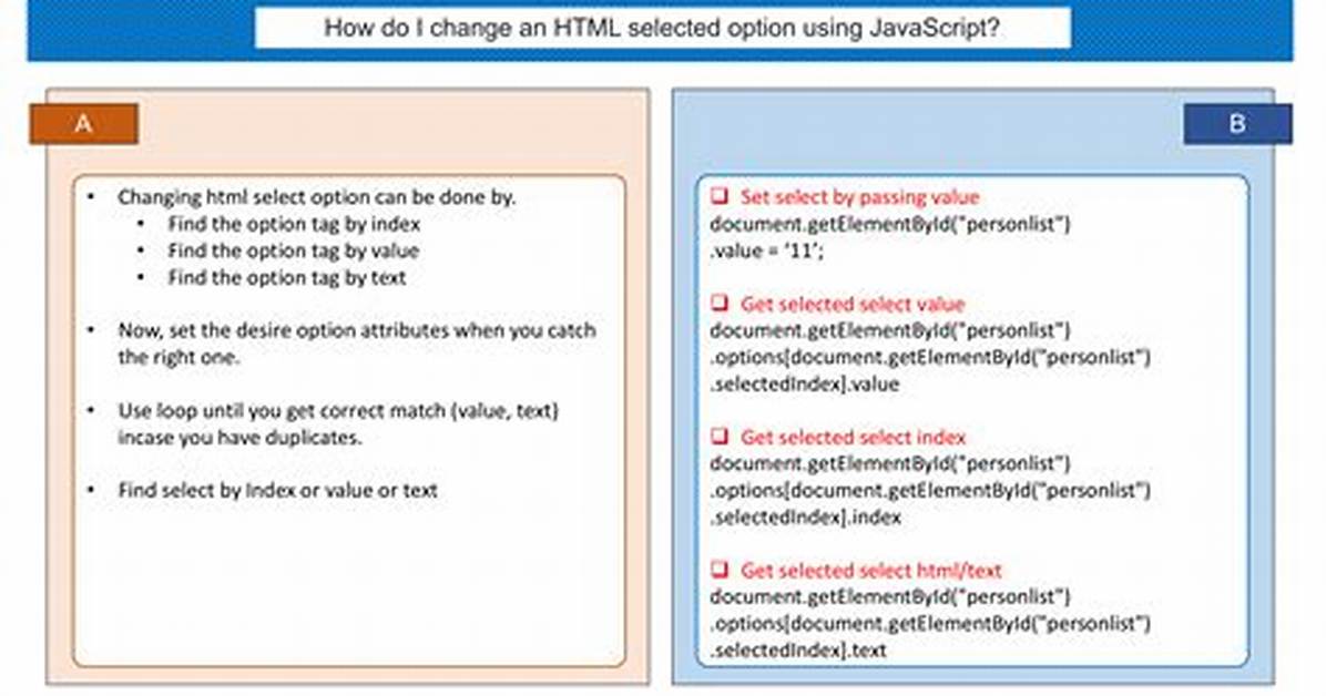 How Do I Programatically Select an Html Option Using Javascript?