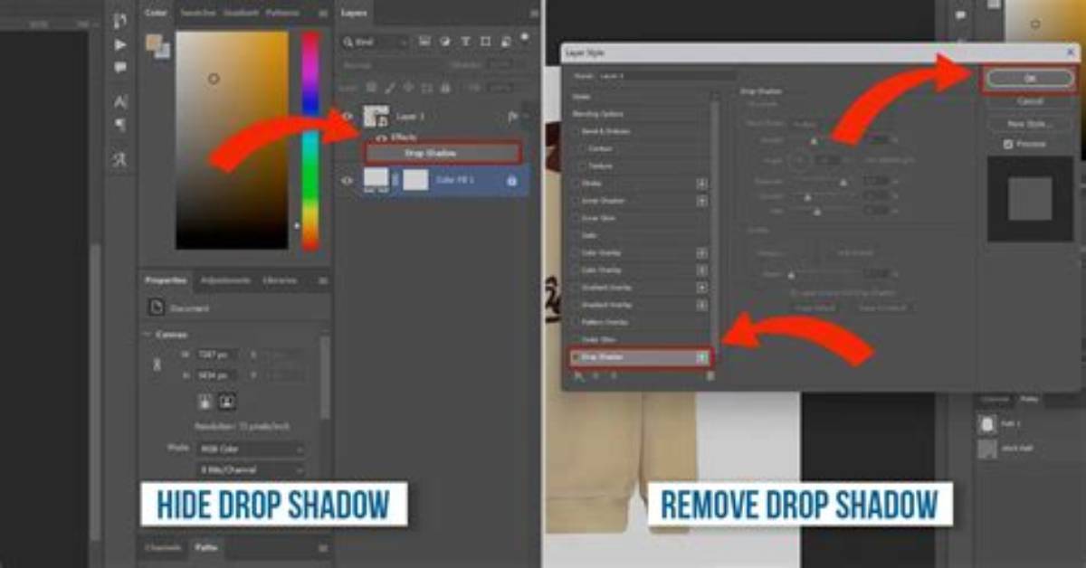 How Do I Remove a Drop Shadow from an Object in Illustrator?