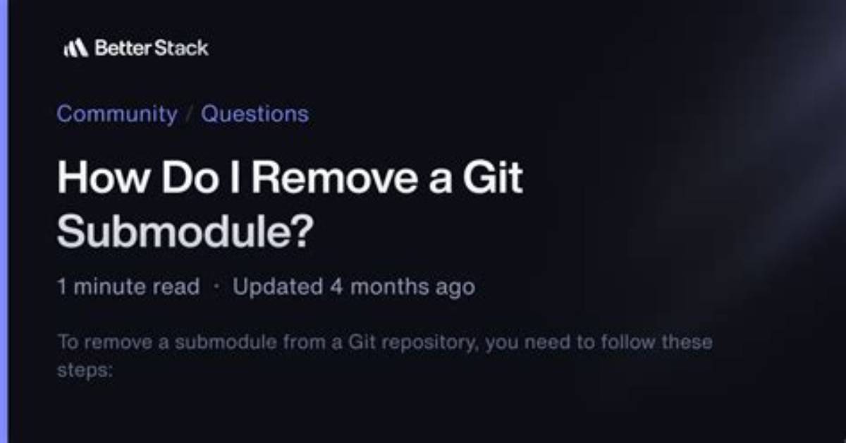 How Do I Remove a Submodule?