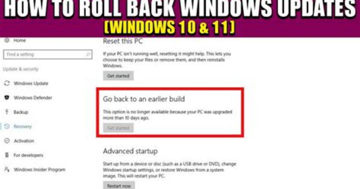 How Do I Roll Back a Previous Windows Update?