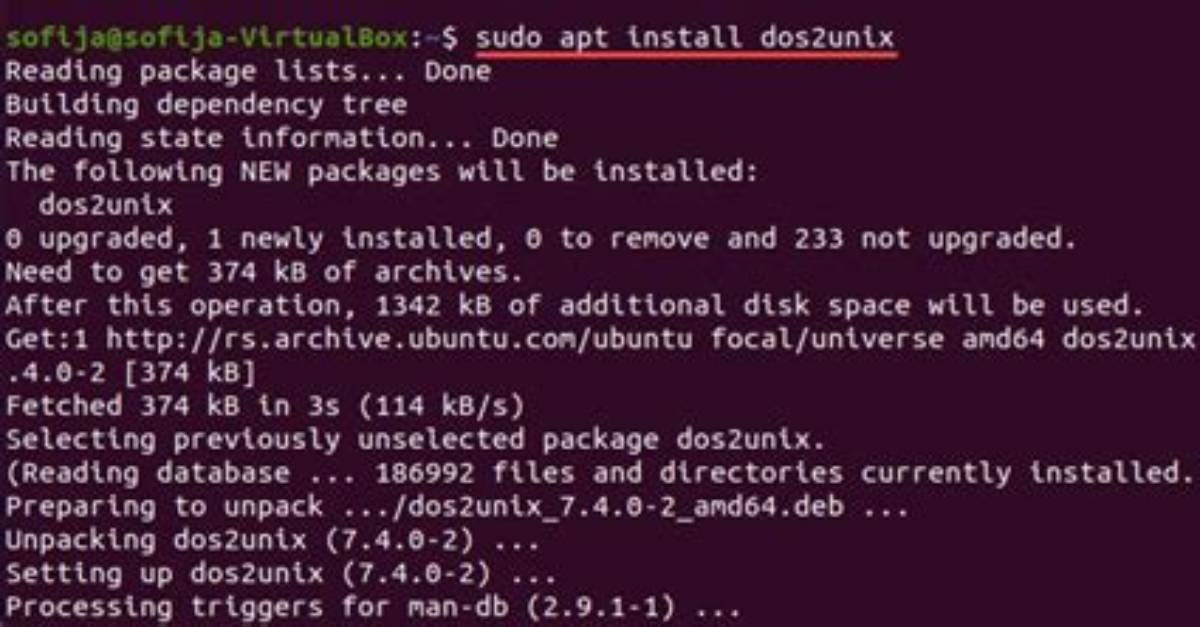 How Do I Run a Dos2Unix Command in Linux?