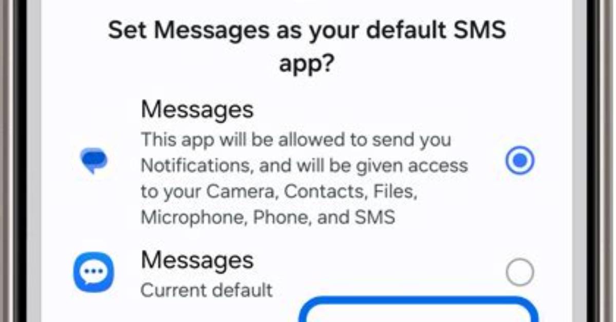 How Do I Set the Default Sms Appmatically in Android?