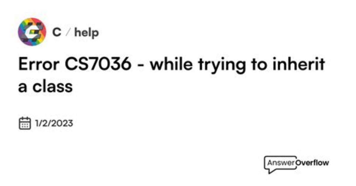 How Do I Solve Cs7036 Error Between Classes in Unity?