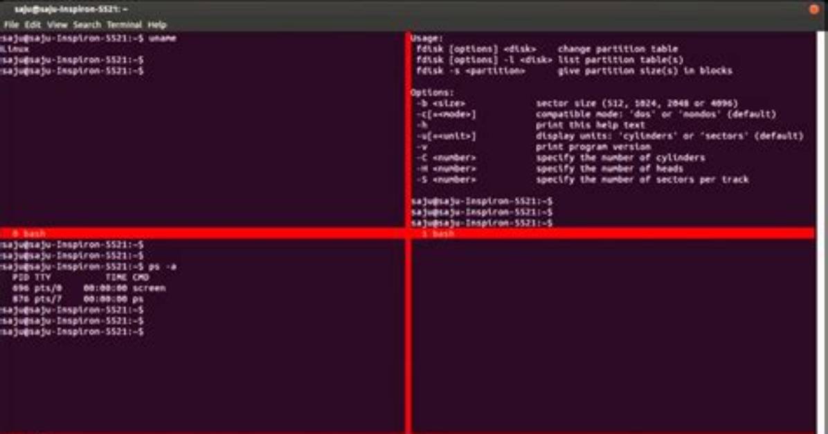 How Do I Split a Terminal Screen in Ubuntu?