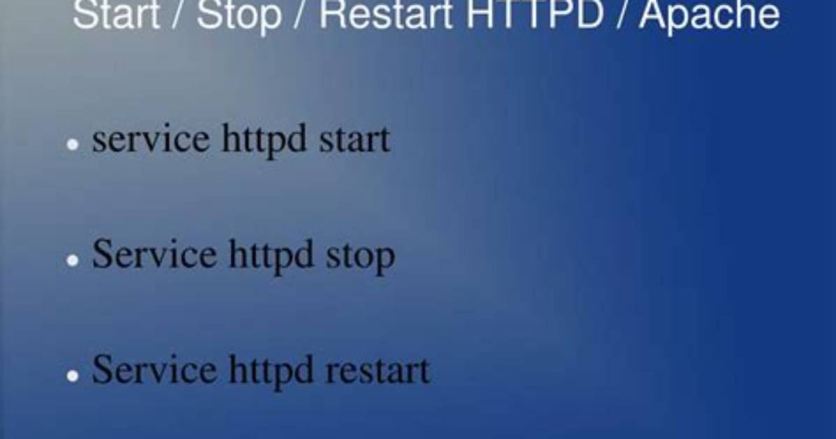 How Do I Start and Stop Httpd in Linux?
