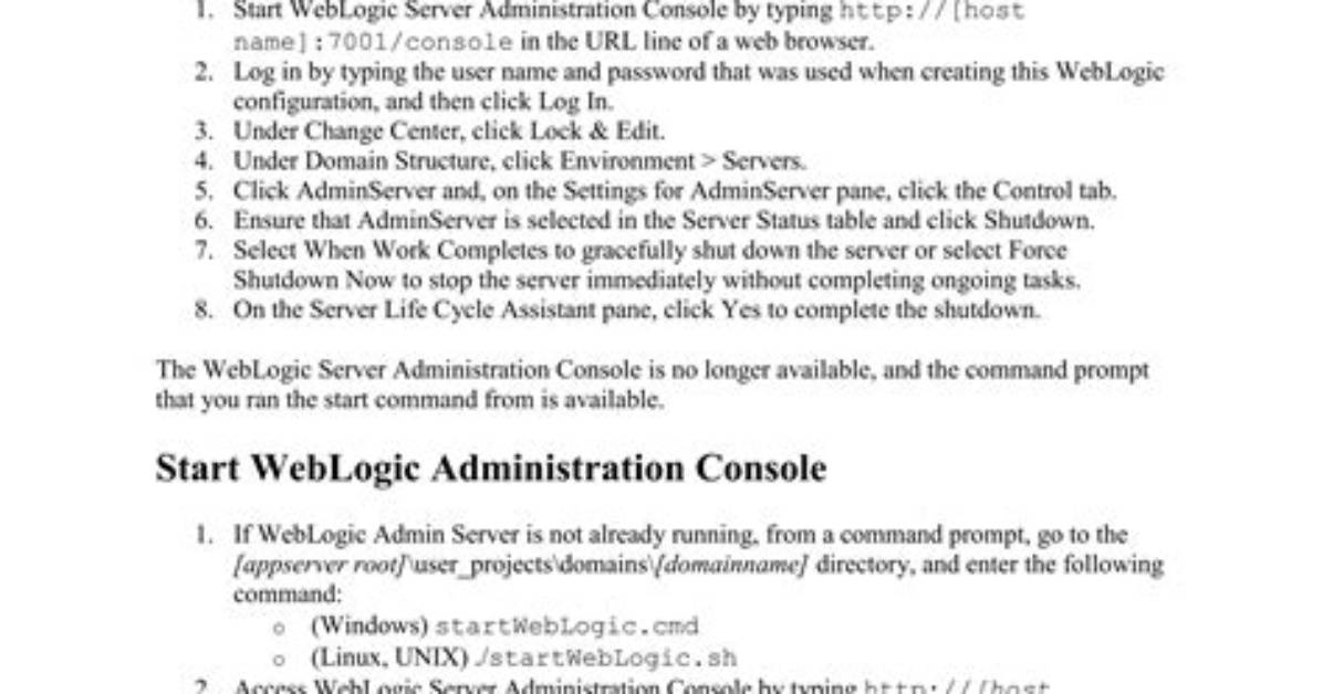 How Do I Start Weblogic in Linux?