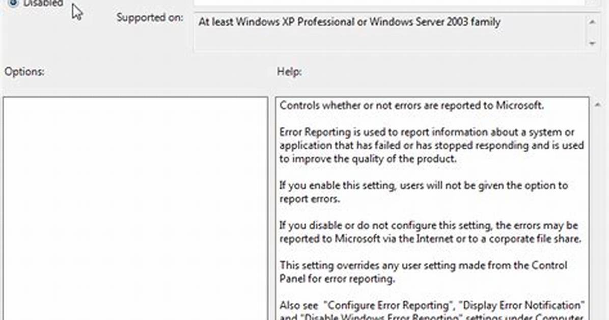 How Do I Turn off Error Reporting in Windows 7?