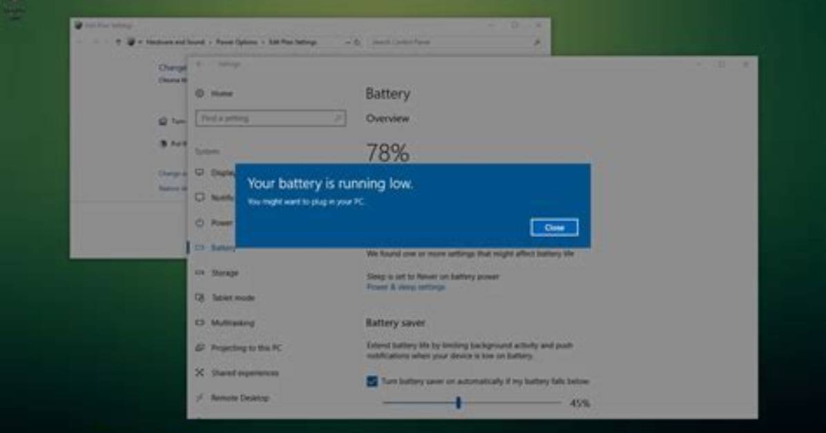 How Do I Turn on Battery Notification Windows 7?