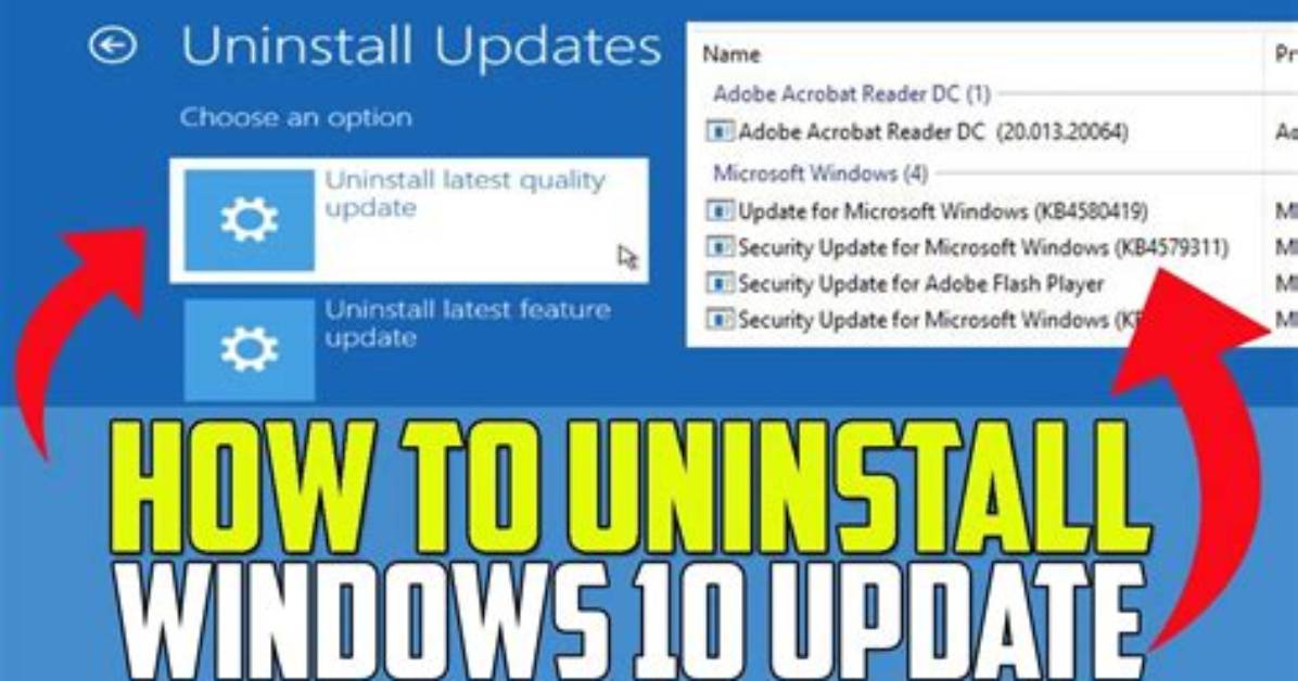 How Do I Uninstall Windows Security Update?