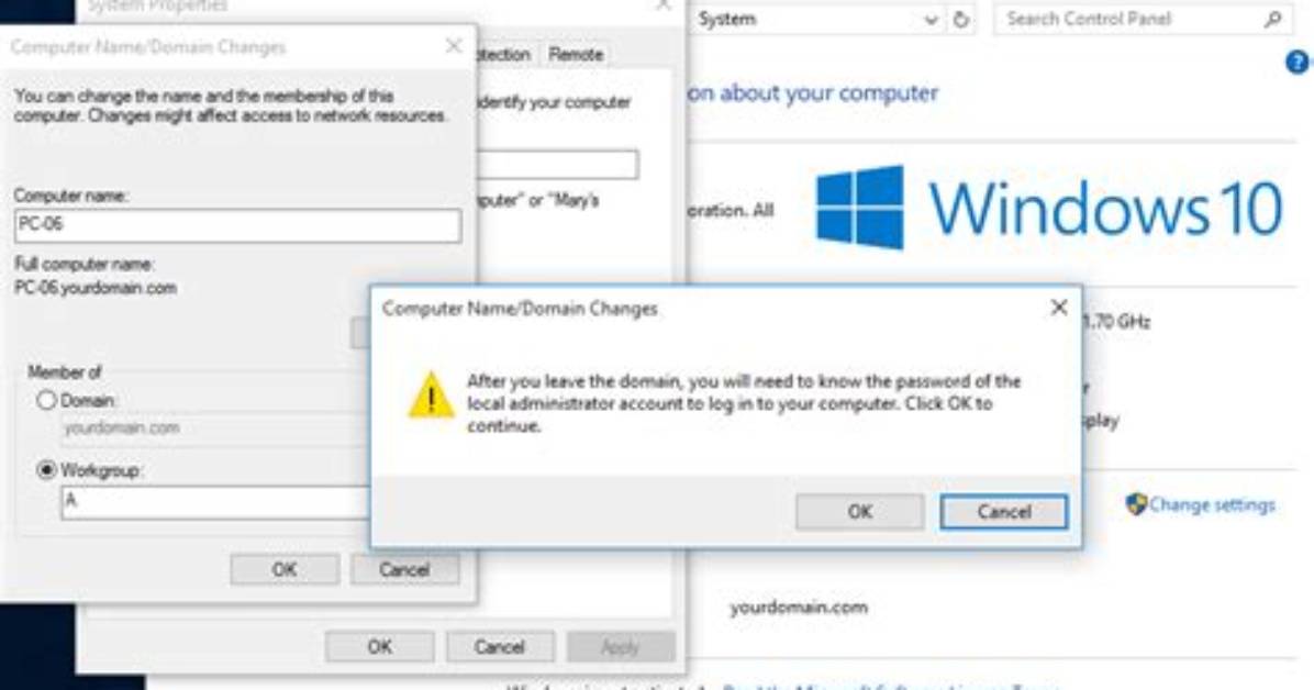 How Do I Unjoin a Domain in Windows 10?