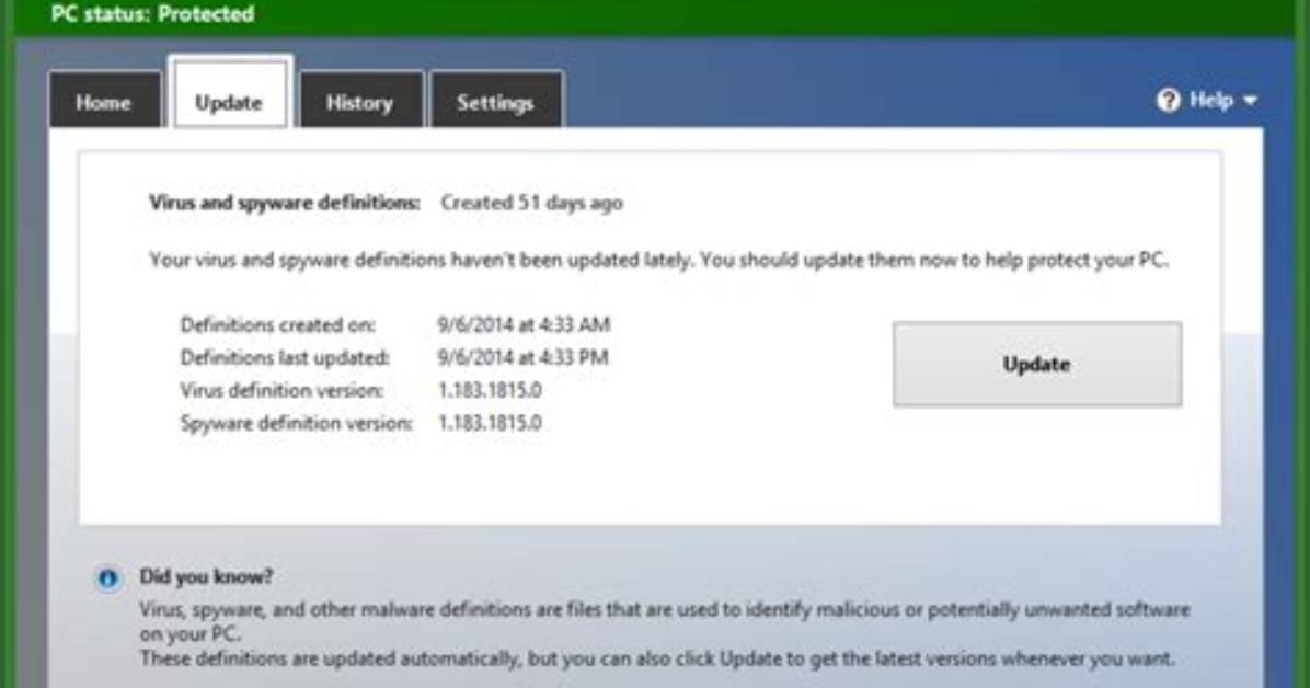 How Do I Update Windows Defender Definitions?