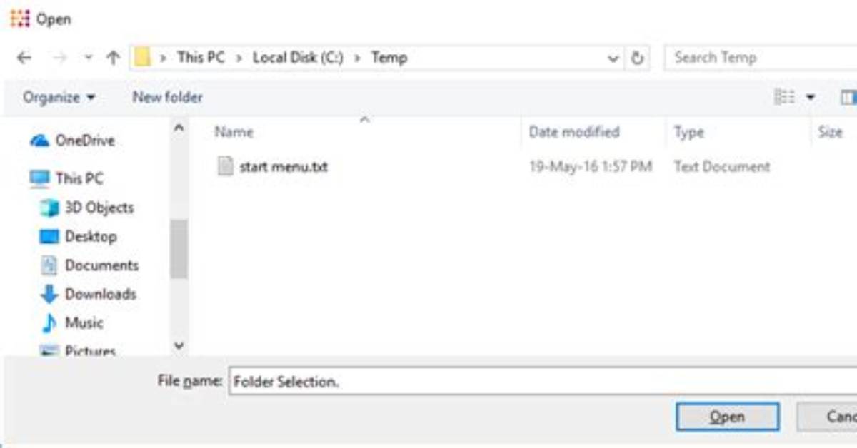 How Do I Use Openfiledialog to Select a Folder?
