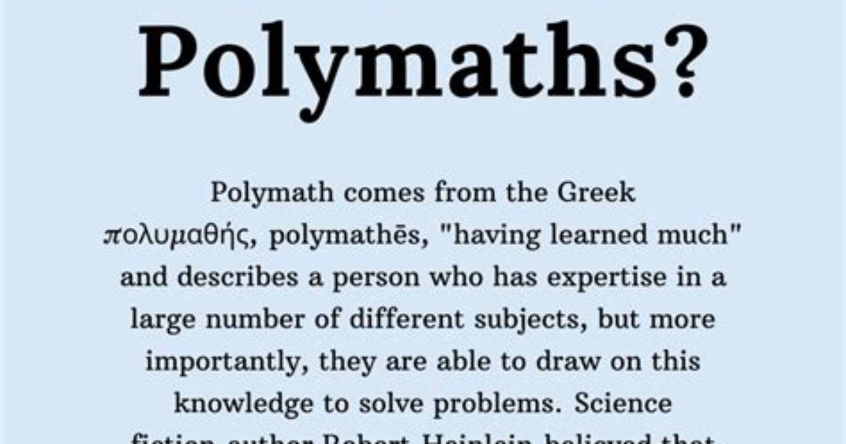 How Do Polymaths Learn?
