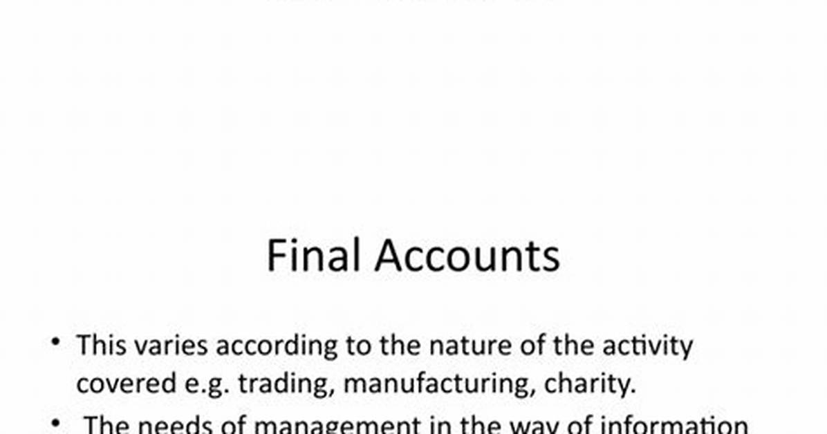 How Do Sole Traders Prepare Final Accounts