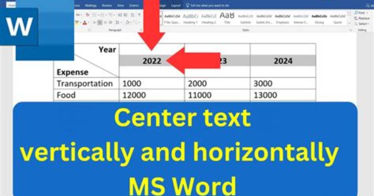 How Do You Center Cells Vertically in Word?