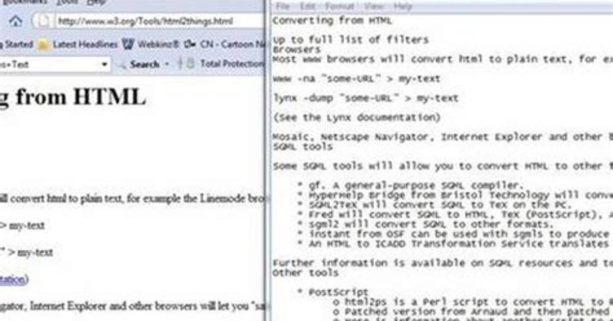 How Do You Convert Html to Plain Text?