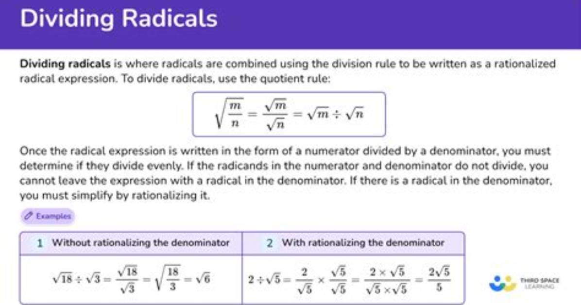 How Do You Divide Radicals